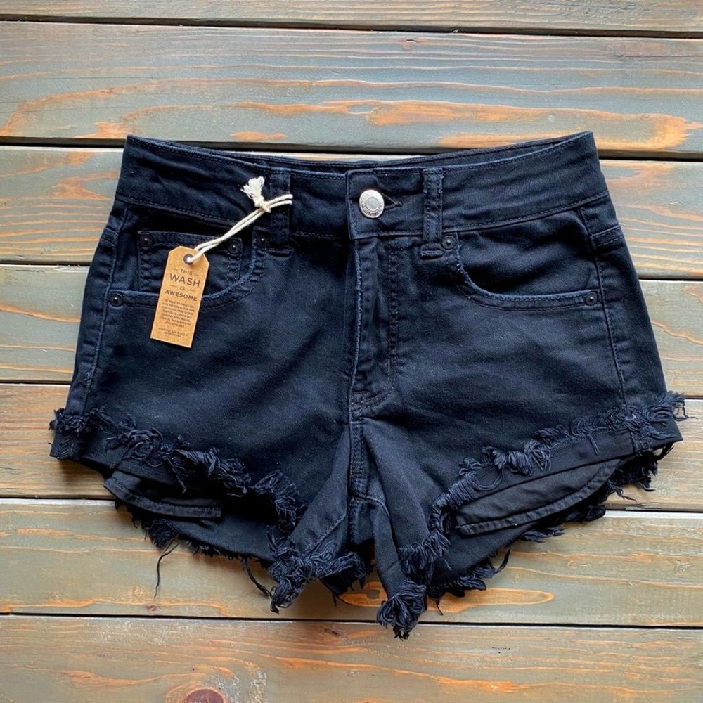American Eagle Black High Rise Festival Shorts